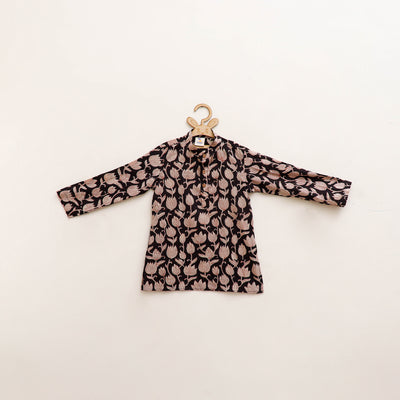 Kids Pure Cotton  Kurta in Bagru Block Prints (3-4 Years) 87
