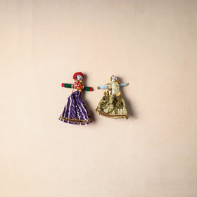 Multicolor - Rajasthani Puppet Couple Handmade Magnet (Set of 2) 15
