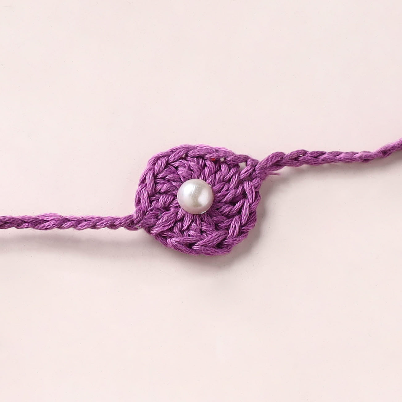 Flower - Handmade Crochet Pearl Work Rakhi 19