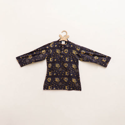 Kids Pure Cotton  Kurta in Bagru Block Prints (3-4 Years) 88