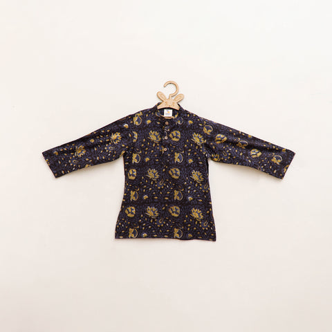 Kids Pure Cotton  Kurta in Bagru Block Prints (3-4 Years) 88