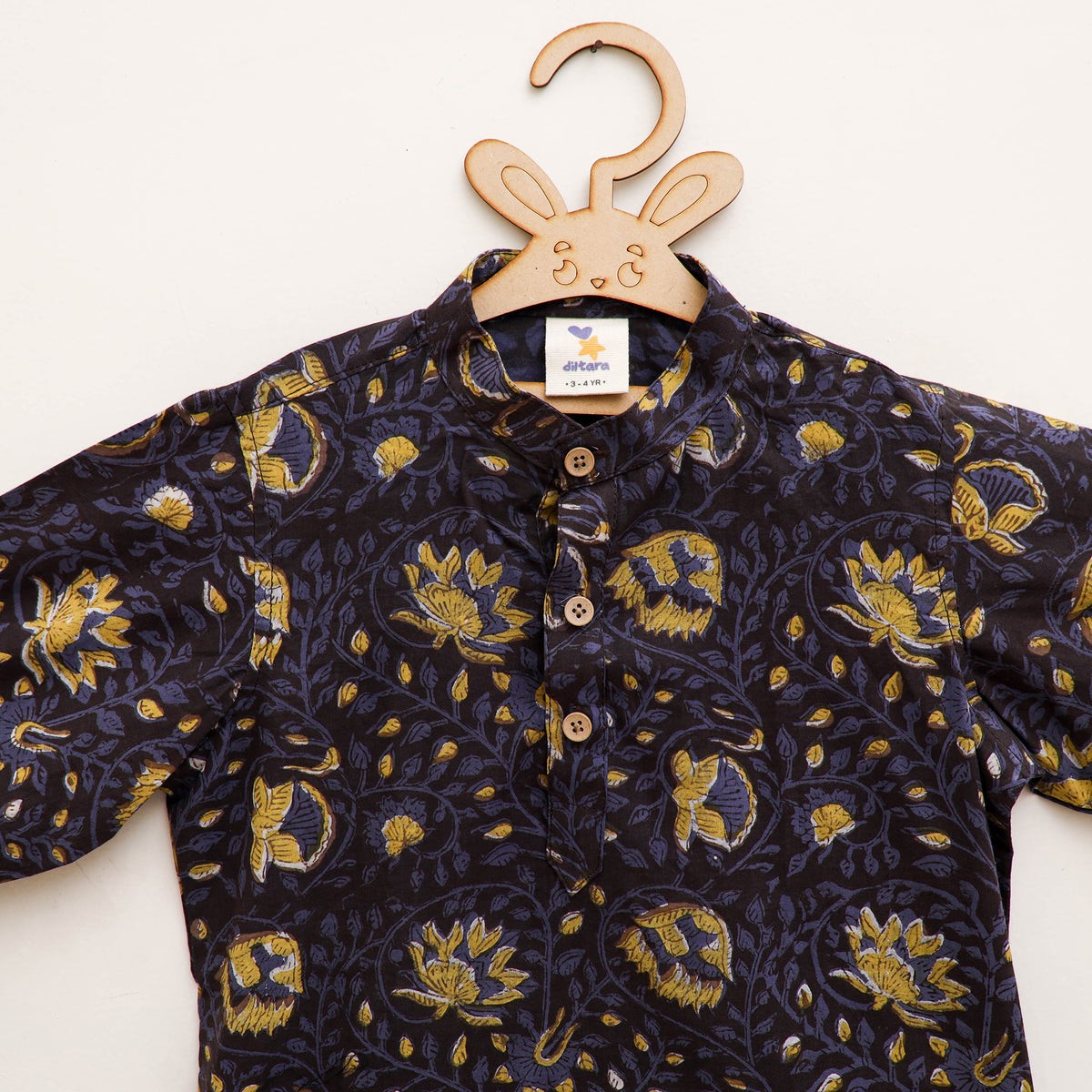 Kids Pure Cotton  Kurta in Bagru Block Prints (3-4 Years) 88
