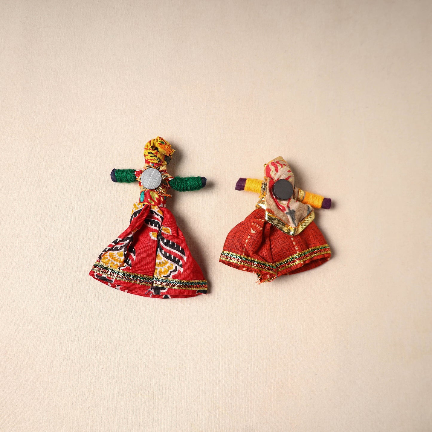 Multicolor - Rajasthani Puppet Couple Handmade Magnet (Set of 2) 16