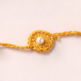 Flower - Handmade Crochet Pearl Work Rakhi 25