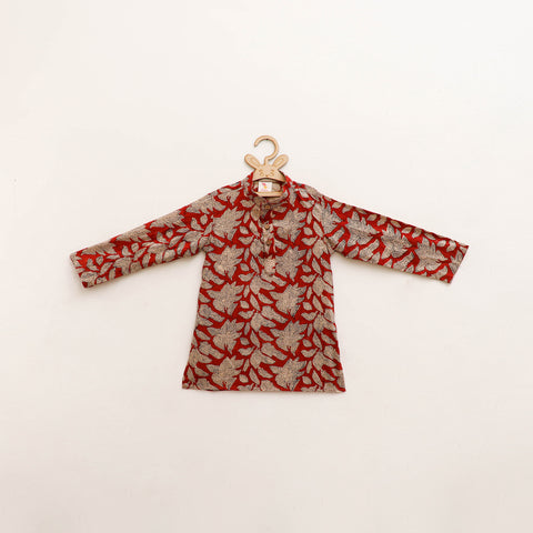 Kids Pure Cotton  Kurta in Bagru Block Prints (3-4 Years) 90