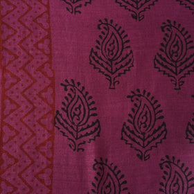 Purple - Bagh Hand Block Print Chanderi Silk Natural Dyed Handloom Fabric 03