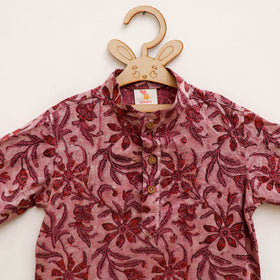 Kids Pure Cotton  Kurta in Bagru Block Prints (3-4 Years) 91