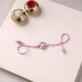 Flower - Handmade Crochet Pearl Work Rakhi 09