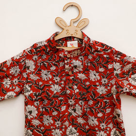Kids Pure Cotton  Kurta in Bagru Block Prints (3-4 Years) 92