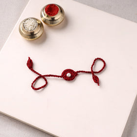 Flower - Handmade Crochet Pearl Work Rakhi 07