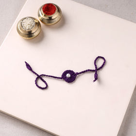 Flower - Handmade Crochet Pearl Work Rakhi 17