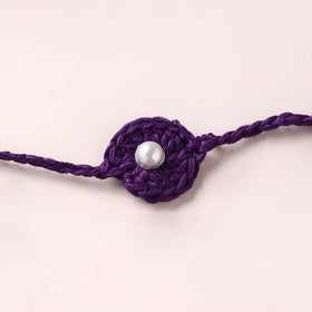 Flower - Handmade Crochet Pearl Work Rakhi 17