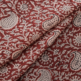 Red - Bagh Hand Block Print Chanderi Silk Natural Dyed Handloom Fabric 05