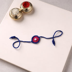 Flower - Handmade Crochet Pearl Work Rakhi 06