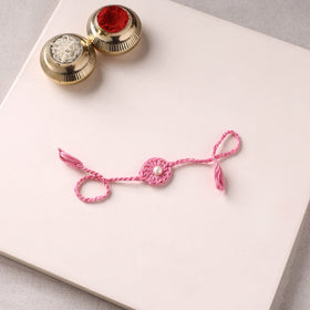 Flower - Handmade Crochet Pearl Work Rakhi 22