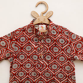 Kids Pure Cotton  Kurta in Bagru Block Prints (3-4 Years) 95
