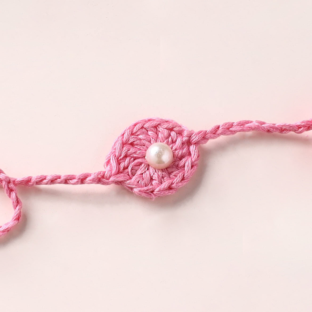 Flower - Handmade Crochet Pearl Work Rakhi 22