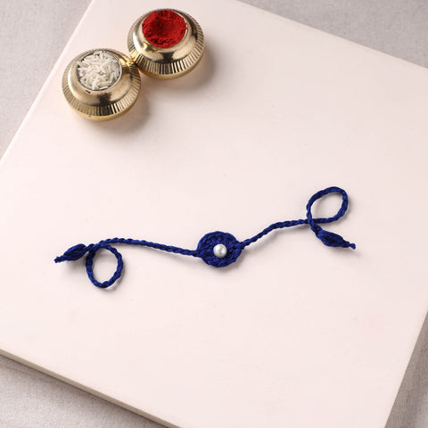 Flower - Handmade Crochet Pearl Work Rakhi 13