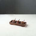 Handcrafted Sheesham Wooden Jar Set with Tray & Spoon
