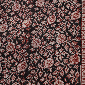 Black - Bagh Hand Block Print Chanderi Silk Natural Dyed Handloom Fabric 07