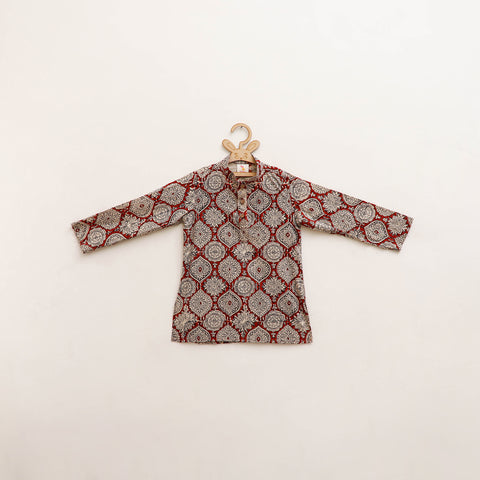 Kids Pure Cotton  Kurta in Bagru Block Prints (3-4 Years) 98