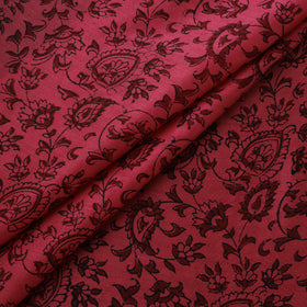 Pink - Bagh Hand Block Print Chanderi Silk Natural Dyed Handloom Fabric 08