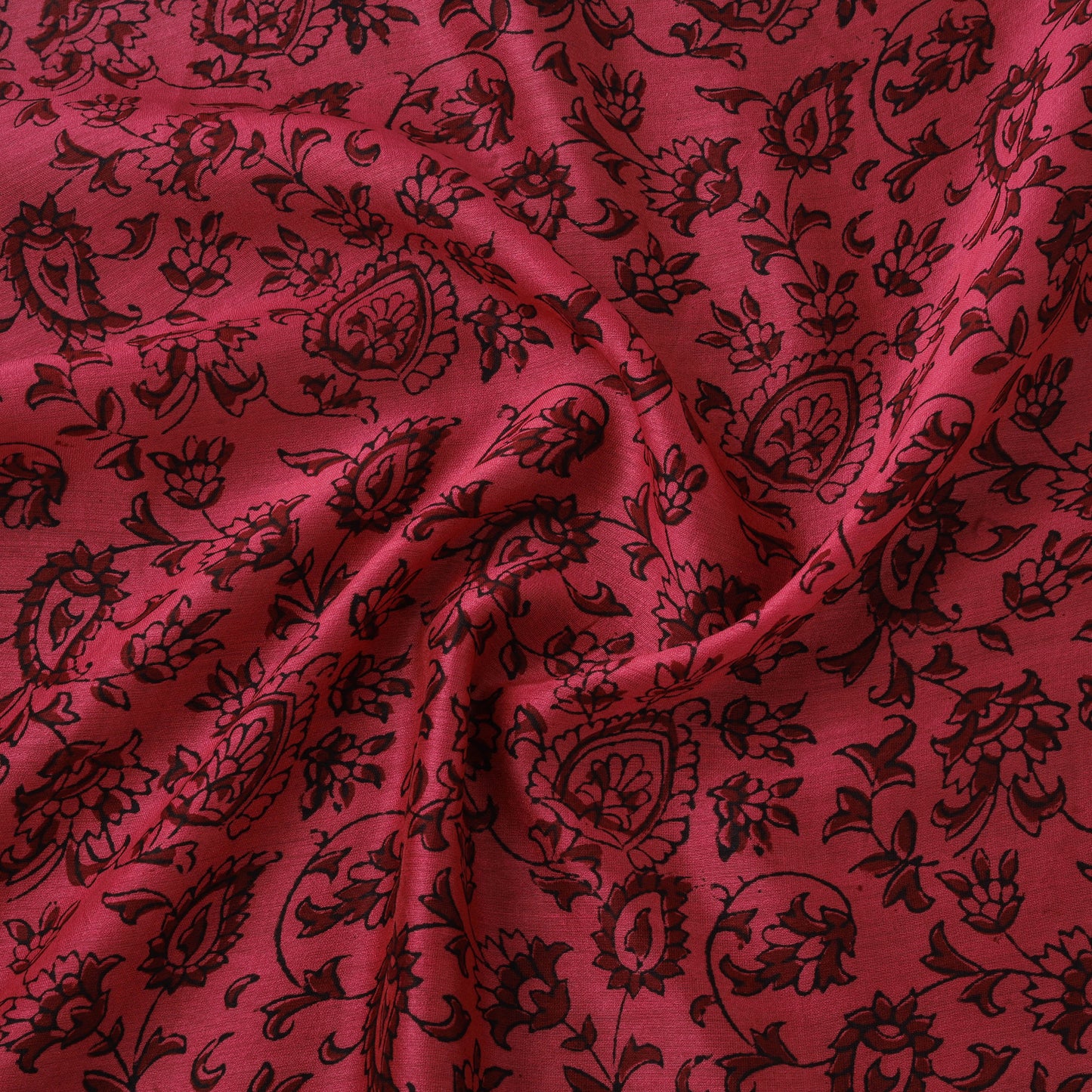 Pink - Bagh Hand Block Print Chanderi Silk Natural Dyed Handloom Fabric 08