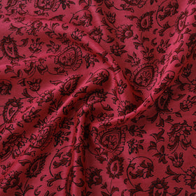 Pink - Bagh Hand Block Print Chanderi Silk Natural Dyed Handloom Fabric 08