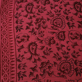 Pink - Bagh Hand Block Print Chanderi Silk Natural Dyed Handloom Fabric 08