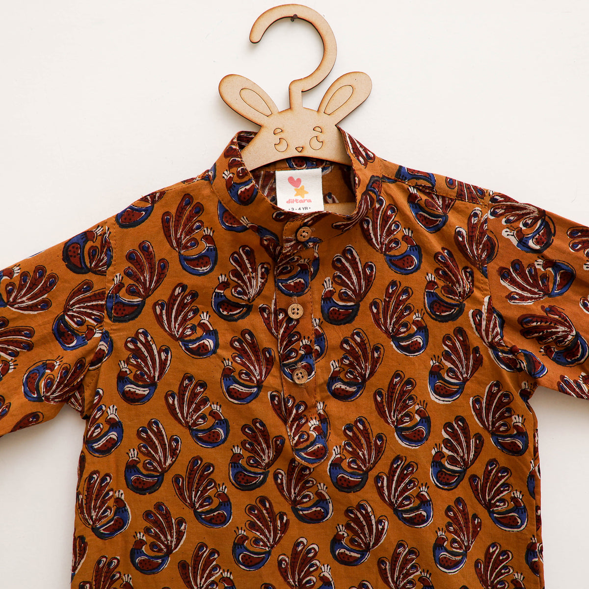 Kids Pure Cotton  Kurta in Bagru Block Prints (3-4 Years) 99