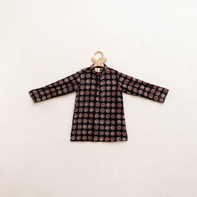 Kids Pure Cotton  Kurta in Bagru Block Prints (3-4 Years) 100
