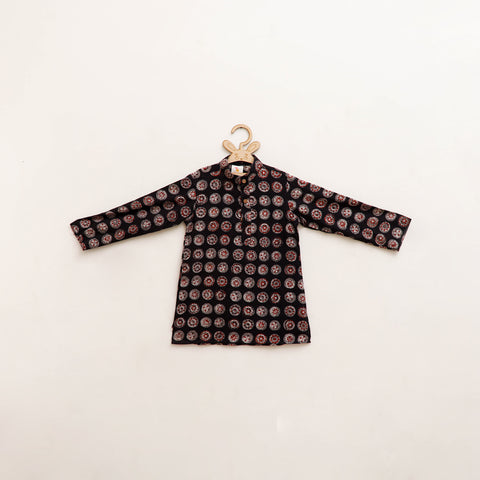 Kids Pure Cotton  Kurta in Bagru Block Prints (3-4 Years) 100