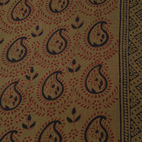 Green - Bagh Hand Block Print Chanderi Silk Natural Dyed Handloom Fabric 09