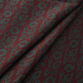 Maroon - Bagh Hand Block Print Chanderi Silk Natural Dyed Handloom Fabric 10
