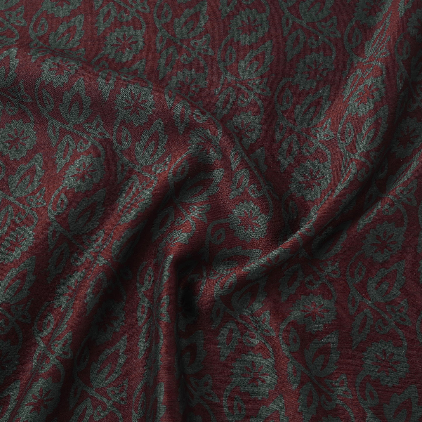 Maroon - Bagh Hand Block Print Chanderi Silk Natural Dyed Handloom Fabric 10