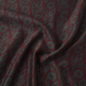 Maroon - Bagh Hand Block Print Chanderi Silk Natural Dyed Handloom Fabric 10