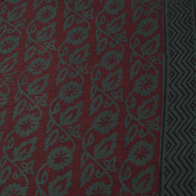 Maroon - Bagh Hand Block Print Chanderi Silk Natural Dyed Handloom Fabric 10