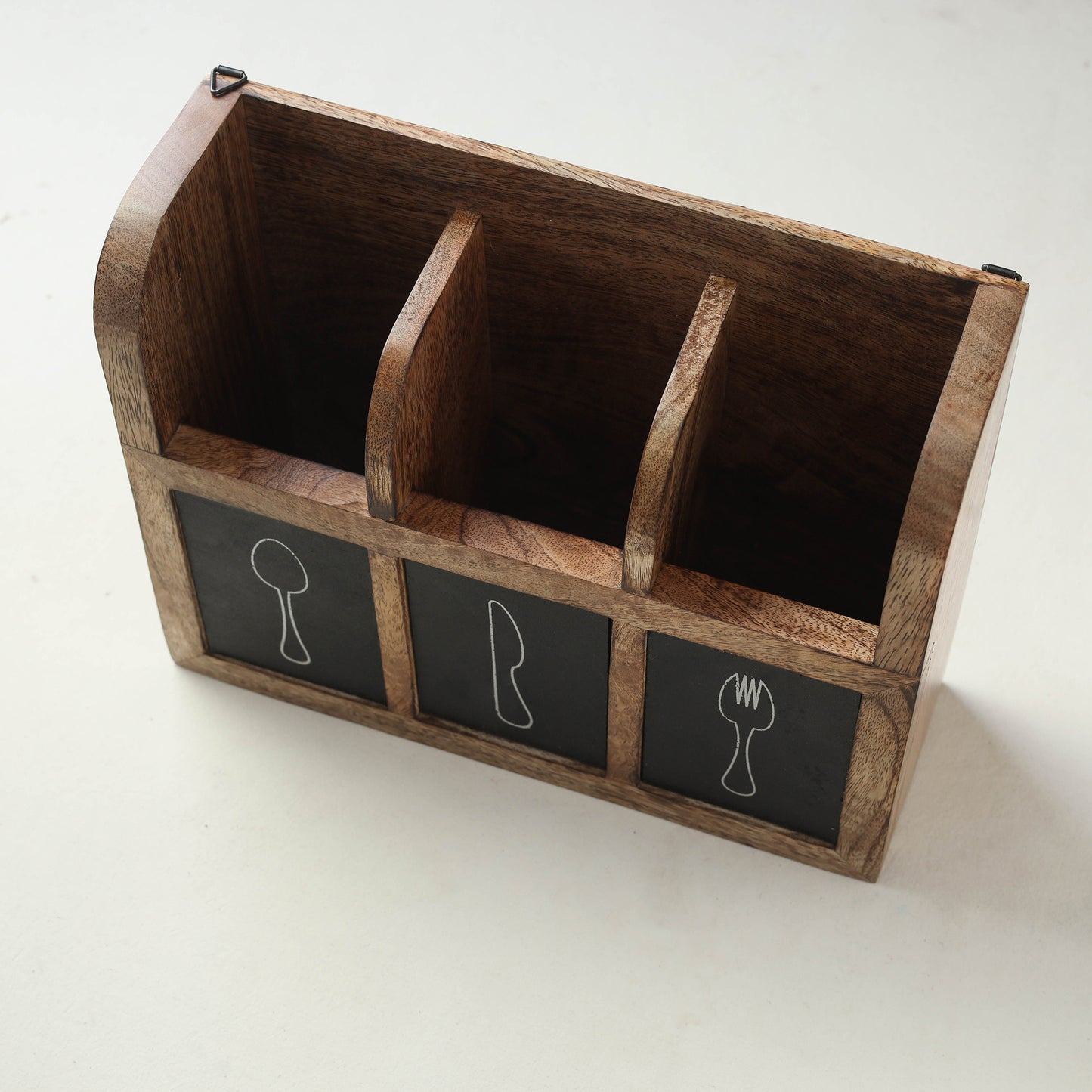 Brown - Handcrafted Mango Wooden Kitchen Tool Holder