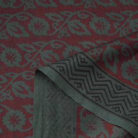 Maroon - Bagh Hand Block Print Chanderi Silk Natural Dyed Handloom Fabric 10