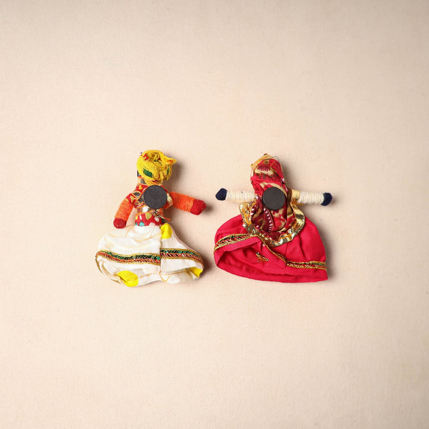 Multicolor - Rajasthani Puppet Couple Handmade Magnet (Set of 2) 27