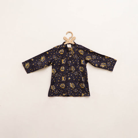 Kids Pure Cotton Kurta in Bagru Block Prints (1-2 Years) 105