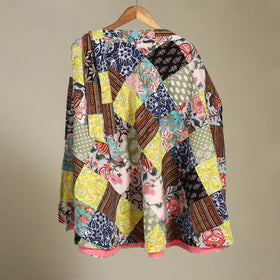 Multicolor Wrap Around Patchwork Cotton Skirt 