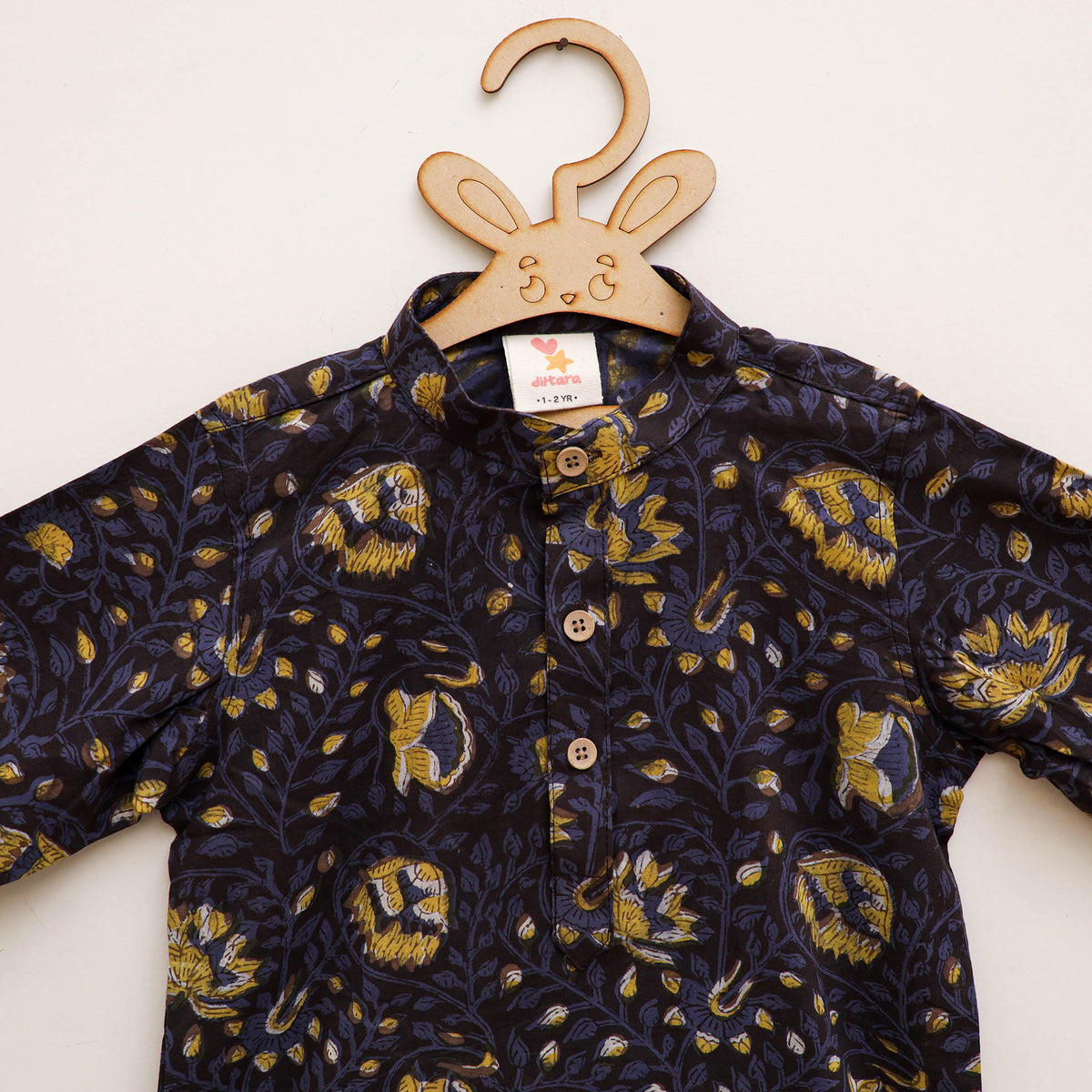 Kids Pure Cotton Kurta in Bagru Block Prints (1-2 Years) 105