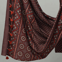 Brown - Hand Block Print Cotton 3pc Ajrakh Dress Material 35