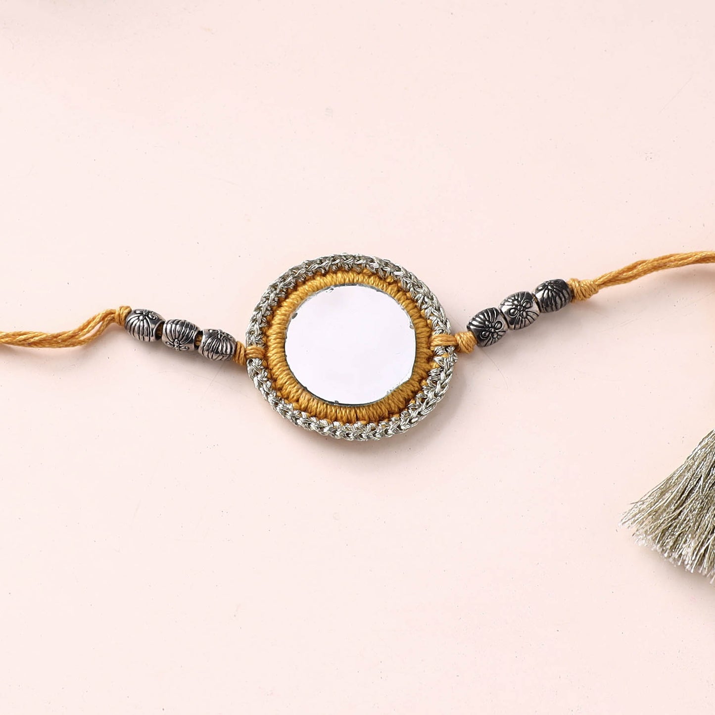 Chakra - Mirror Crochet Work Rakhi by Abira Creations 06