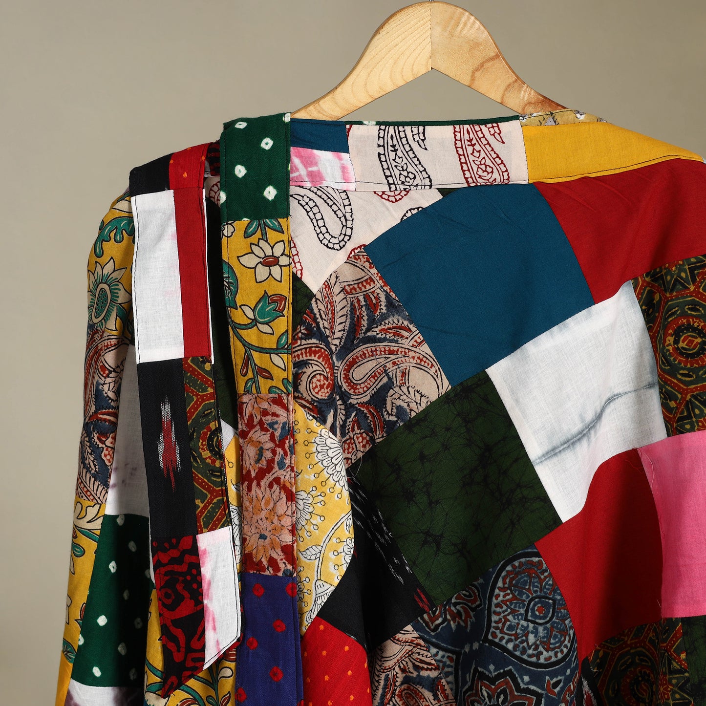 Multicolor Wrap Around Patchwork Cotton Skirt 