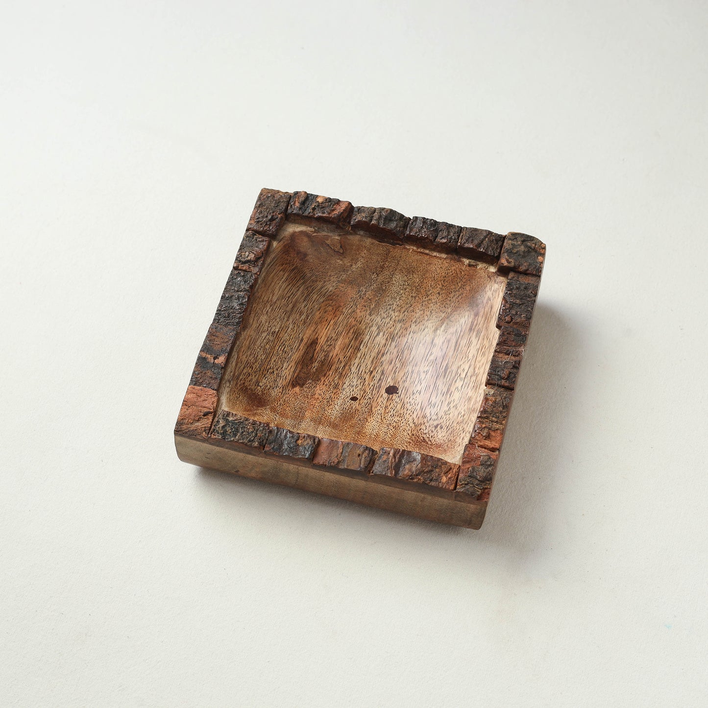 Brown - Handcrafted Mango Wooden Square Bowl (6 x 6 in)