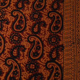 Orange - Bagh Hand Block Print Chanderi Silk Natural Dyed Handloom Fabric 13