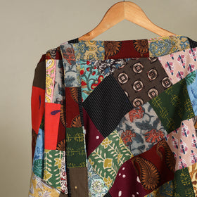 Multicolor Wrap Around Patchwork Cotton Skirt 