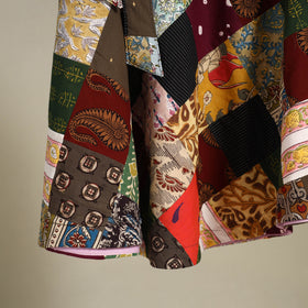 Multicolor Wrap Around Patchwork Cotton Skirt 